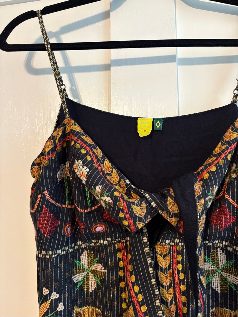FARM Black Floral & Animal Print Slip Dress - Picture 3 of 5